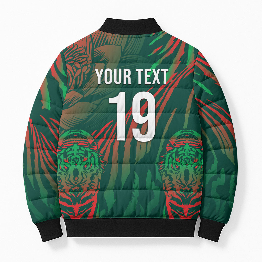 Custom Bangladesh Cricket Bomber Puffer Jacket Royal Bengal Tiger Spirit