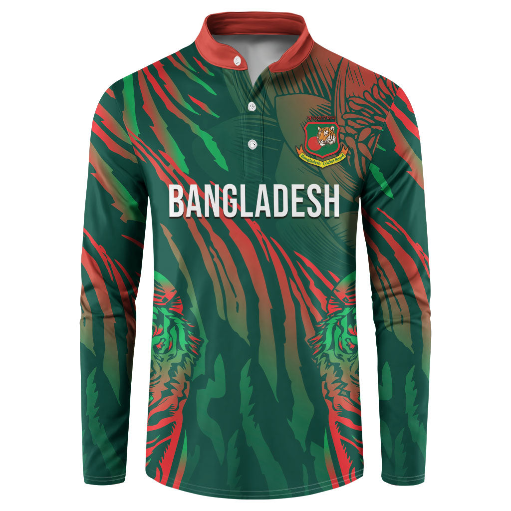 Custom Bangladesh Cricket Button Sweatshirt Royal Bengal Tiger Spirit