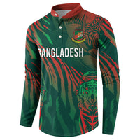 Custom Bangladesh Cricket Button Sweatshirt Royal Bengal Tiger Spirit