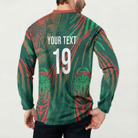 Custom Bangladesh Cricket Button Sweatshirt Royal Bengal Tiger Spirit