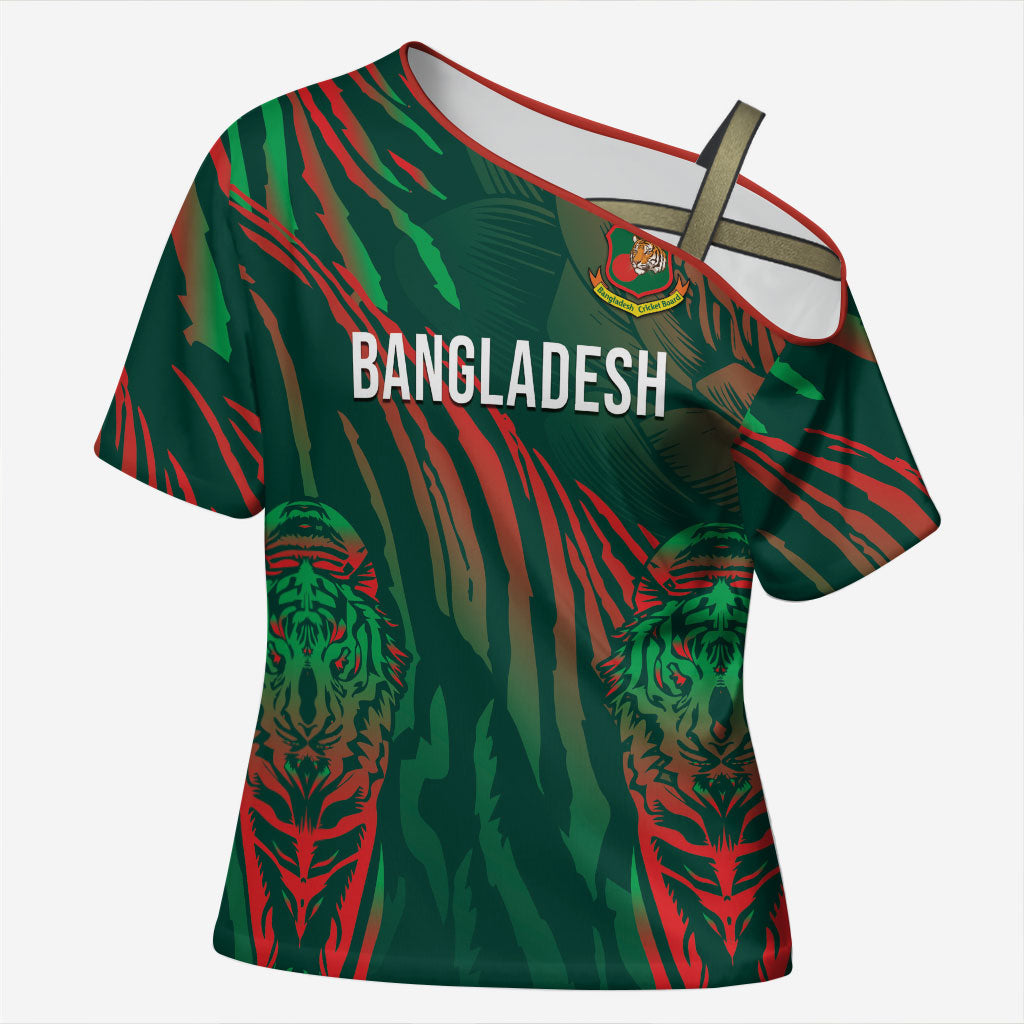 Custom Bangladesh Cricket Cross Shoulder Shirt Royal Bengal Tiger Spirit