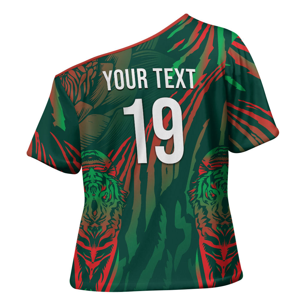 Custom Bangladesh Cricket Cross Shoulder Shirt Royal Bengal Tiger Spirit