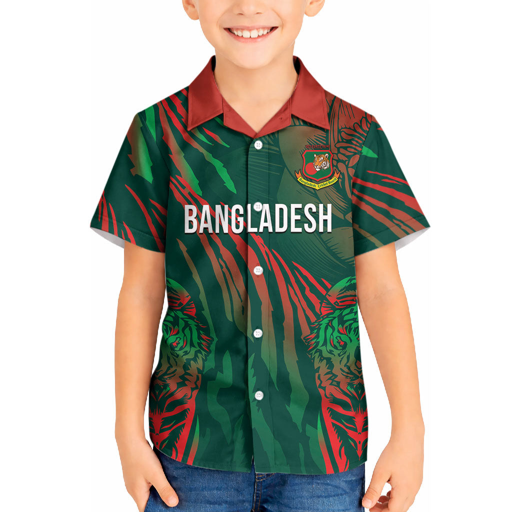 Custom Bangladesh Cricket Kid Hawaiian Shirt Royal Bengal Tiger Spirit