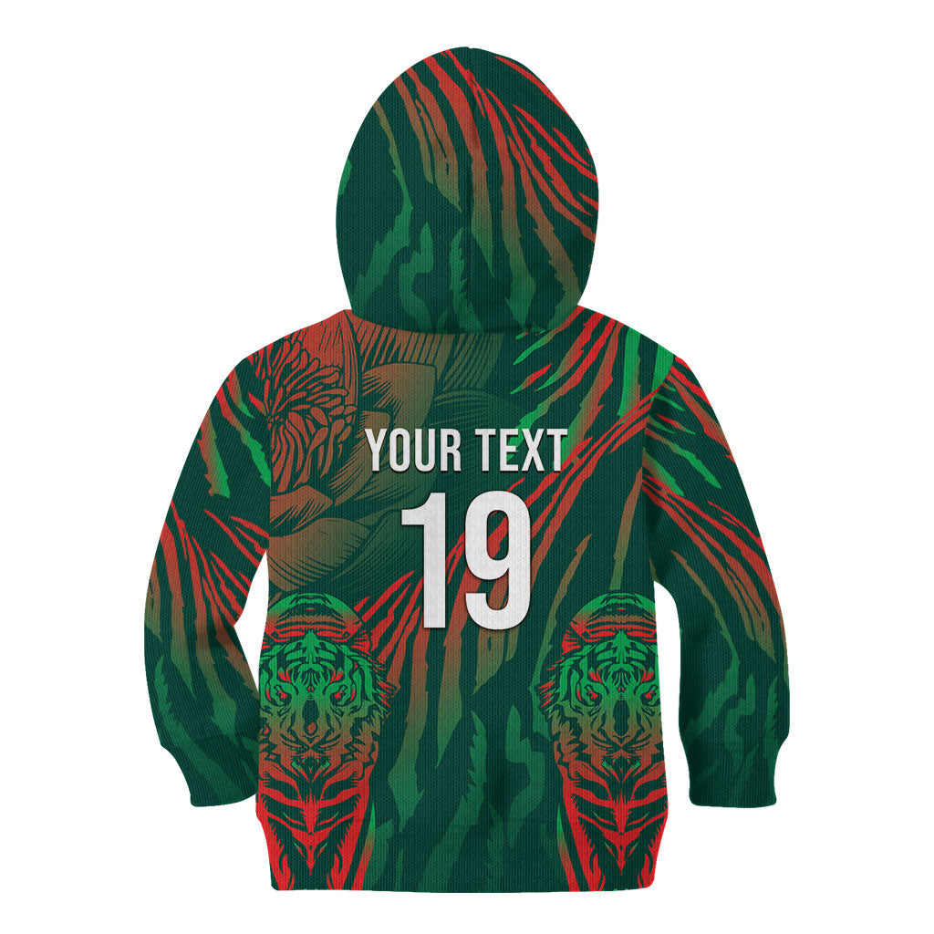 Custom Bangladesh Cricket Kid Hoodie Royal Bengal Tiger Spirit