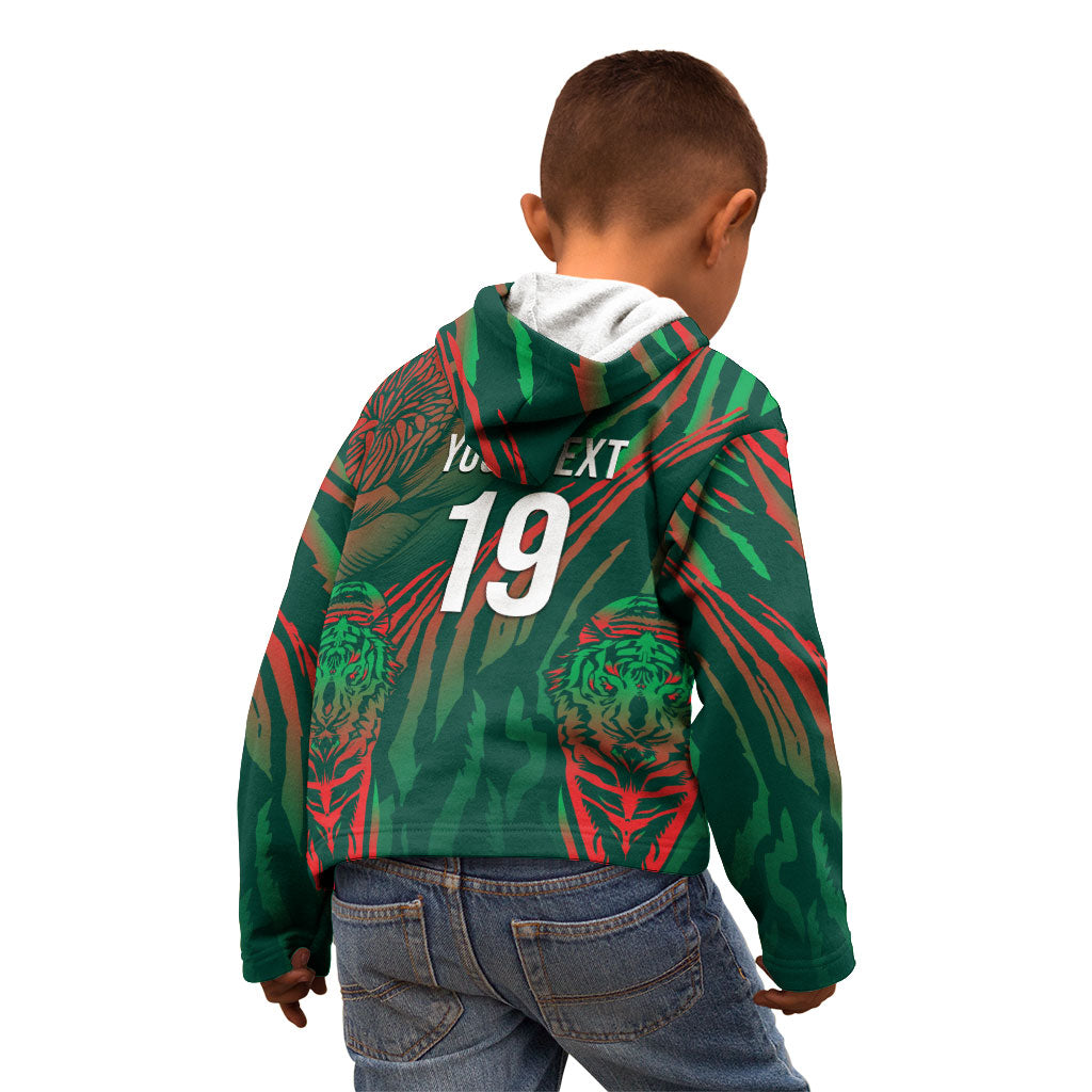 Custom Bangladesh Cricket Kid Hoodie Royal Bengal Tiger Spirit