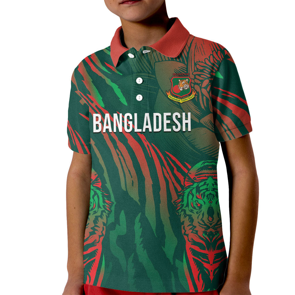 Custom Bangladesh Cricket Kid Polo Shirt Royal Bengal Tiger Spirit