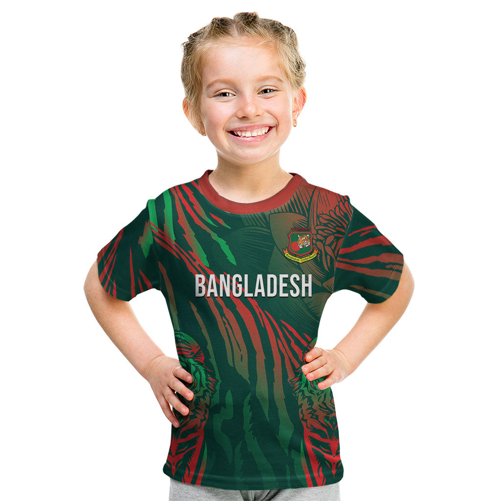 Custom Bangladesh Cricket Kid T Shirt Royal Bengal Tiger Spirit
