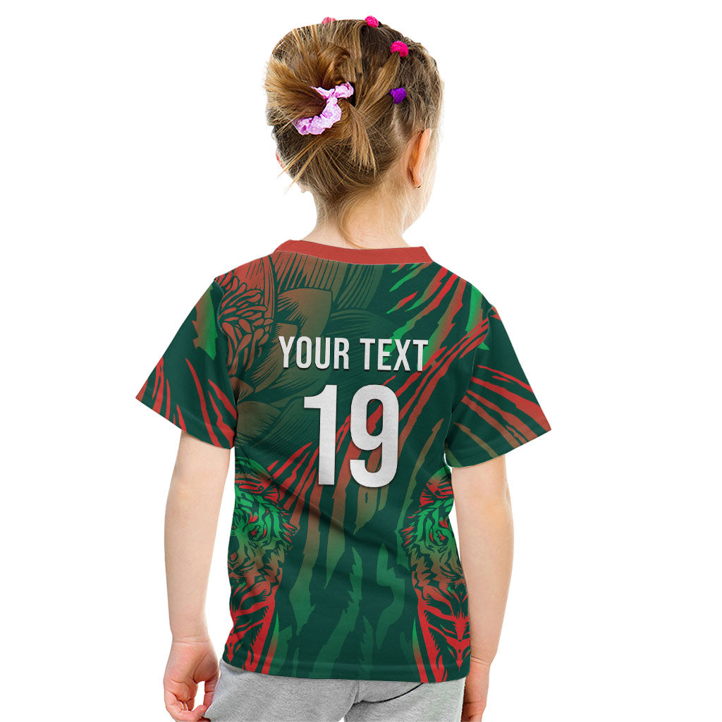 Custom Bangladesh Cricket Kid T Shirt Royal Bengal Tiger Spirit