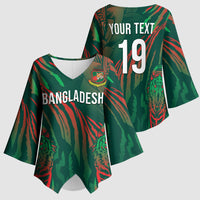 Custom Bangladesh Cricket Kimono Sleeve Blouse Royal Bengal Tiger Spirit