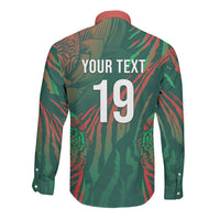 Custom Bangladesh Cricket Long Sleeve Button Shirt Royal Bengal Tiger Spirit