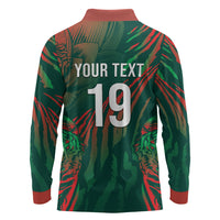 Custom Bangladesh Cricket Long Sleeve Polo Shirt Royal Bengal Tiger Spirit