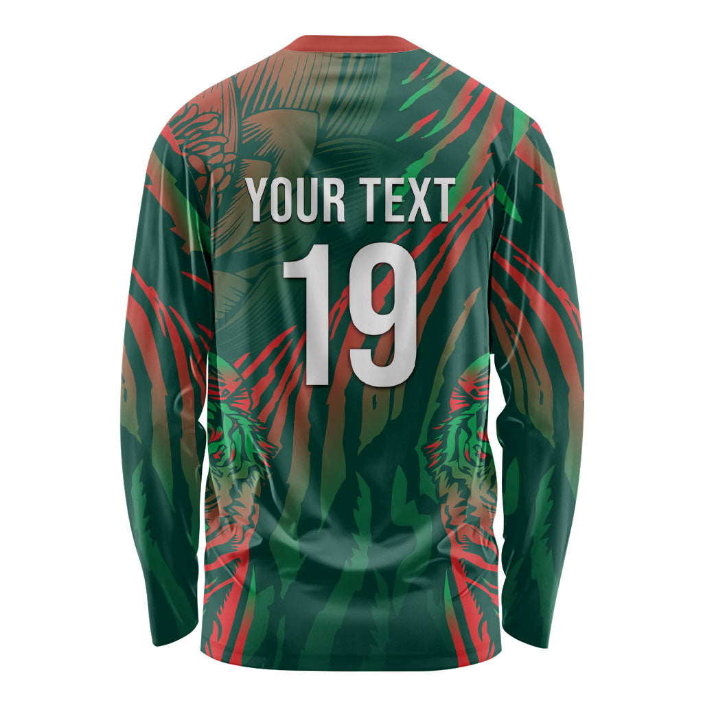 Custom Bangladesh Cricket Long Sleeve Shirt Royal Bengal Tiger Spirit