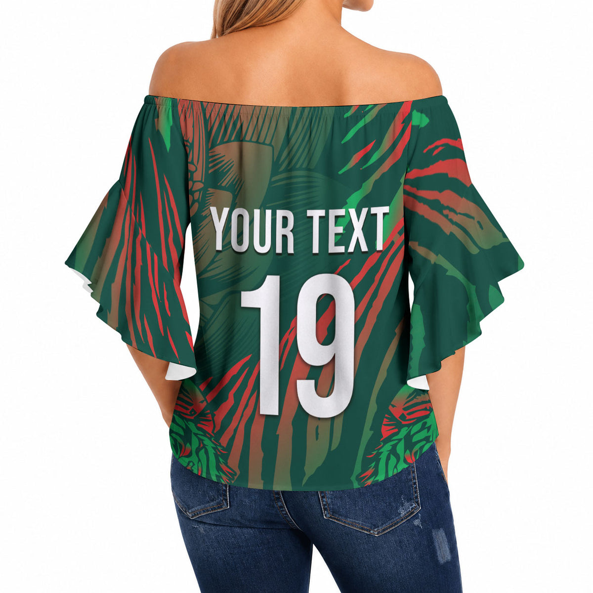 Custom Bangladesh Cricket Off Shoulder Wrap Waist Top Royal Bengal Tiger Spirit