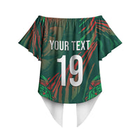 Custom Bangladesh Cricket Off Shoulder Wrap Waist Top Royal Bengal Tiger Spirit