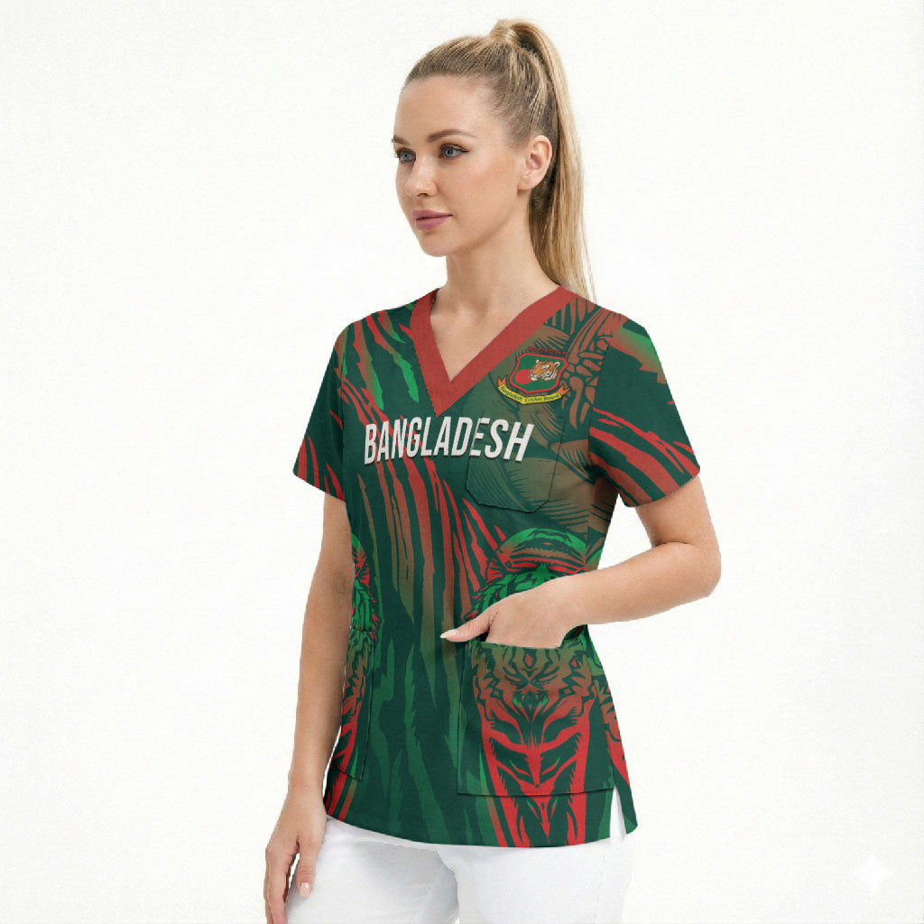 Custom Bangladesh Cricket Scrub Top Royal Bengal Tiger Spirit