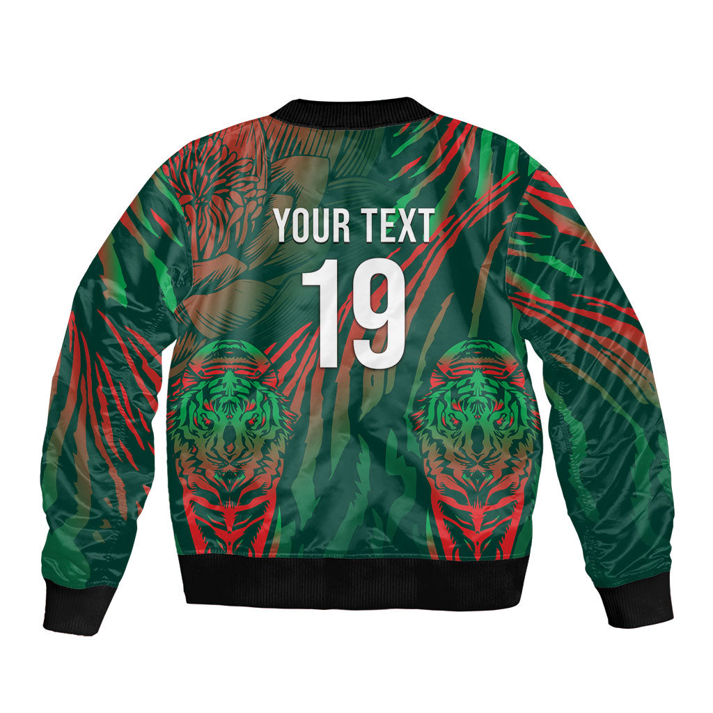Custom Bangladesh Cricket Sleeve Zip Bomber Jacket Royal Bengal Tiger Spirit