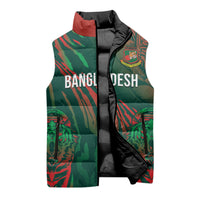 Custom Bangladesh Cricket Sleeveless Puffer Jacket Royal Bengal Tiger Spirit