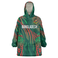 Custom Bangladesh Cricket Wearable Blanket Hoodie Royal Bengal Tiger Spirit