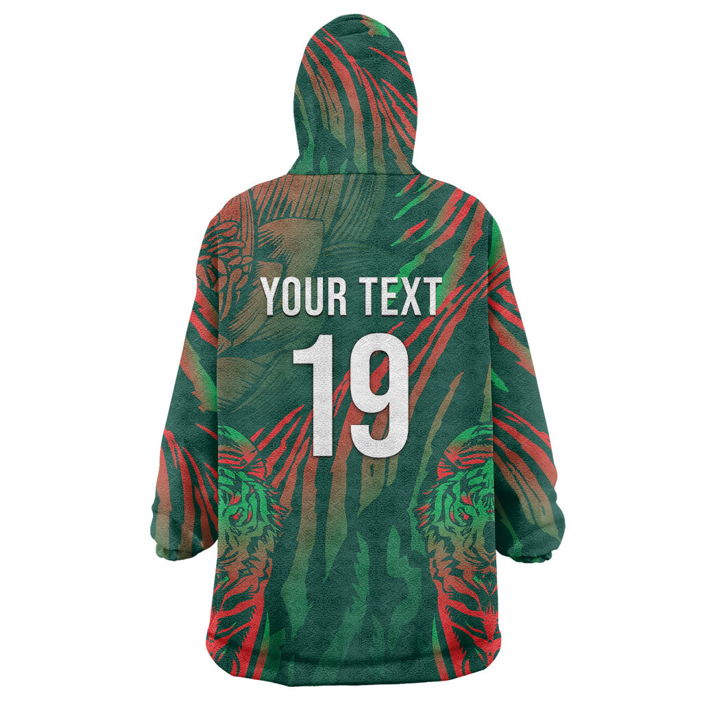 Custom Bangladesh Cricket Wearable Blanket Hoodie Royal Bengal Tiger Spirit