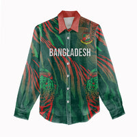 Custom Bangladesh Cricket Women Casual Shirt Royal Bengal Tiger Spirit