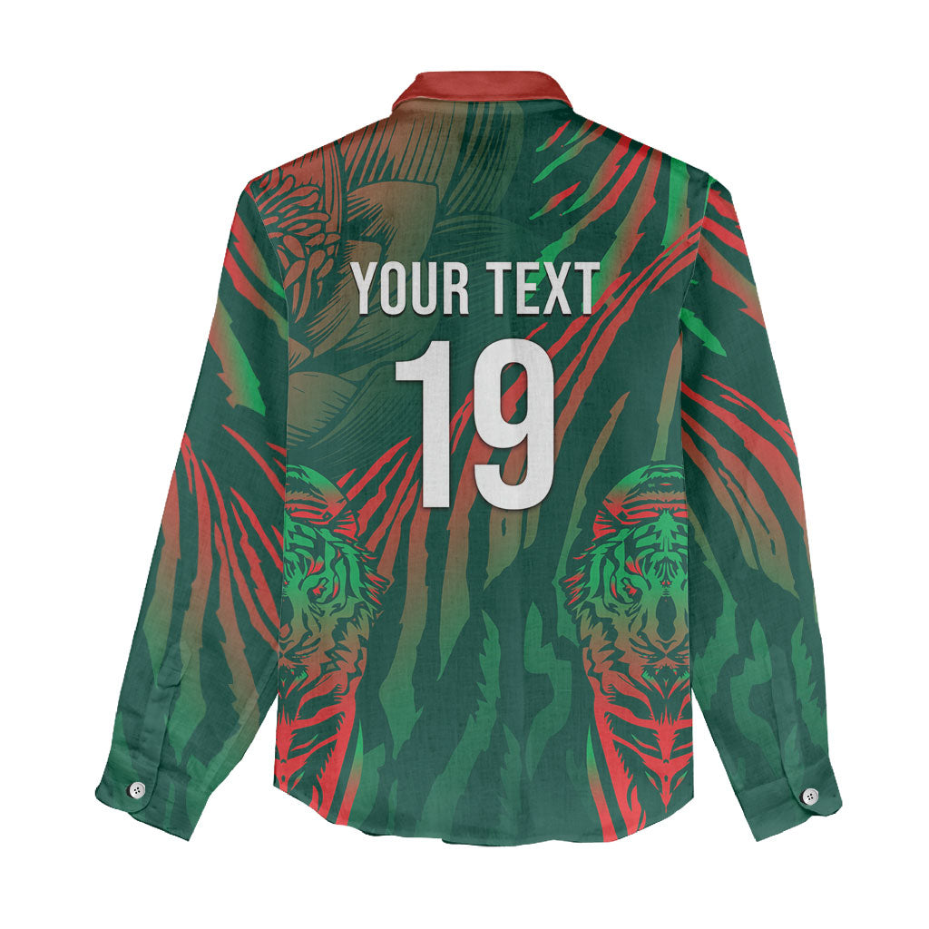 Custom Bangladesh Cricket Women Casual Shirt Royal Bengal Tiger Spirit