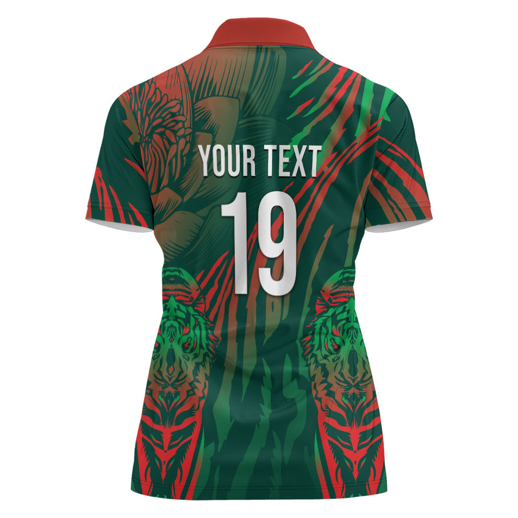 Custom Bangladesh Cricket Women Polo Shirt Royal Bengal Tiger Spirit