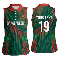 Custom Bangladesh Cricket Women Sleeveless Polo Shirt Royal Bengal Tiger Spirit