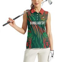 Custom Bangladesh Cricket Women Sleeveless Polo Shirt Royal Bengal Tiger Spirit