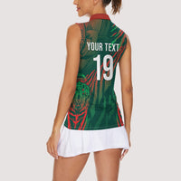 Custom Bangladesh Cricket Women Sleeveless Polo Shirt Royal Bengal Tiger Spirit