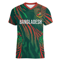 Custom Bangladesh Cricket Women V-Neck T-Shirt Royal Bengal Tiger Spirit