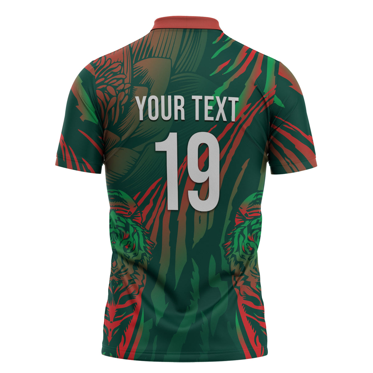 Custom Bangladesh Cricket Zipper Polo Shirt Royal Bengal Tiger Spirit