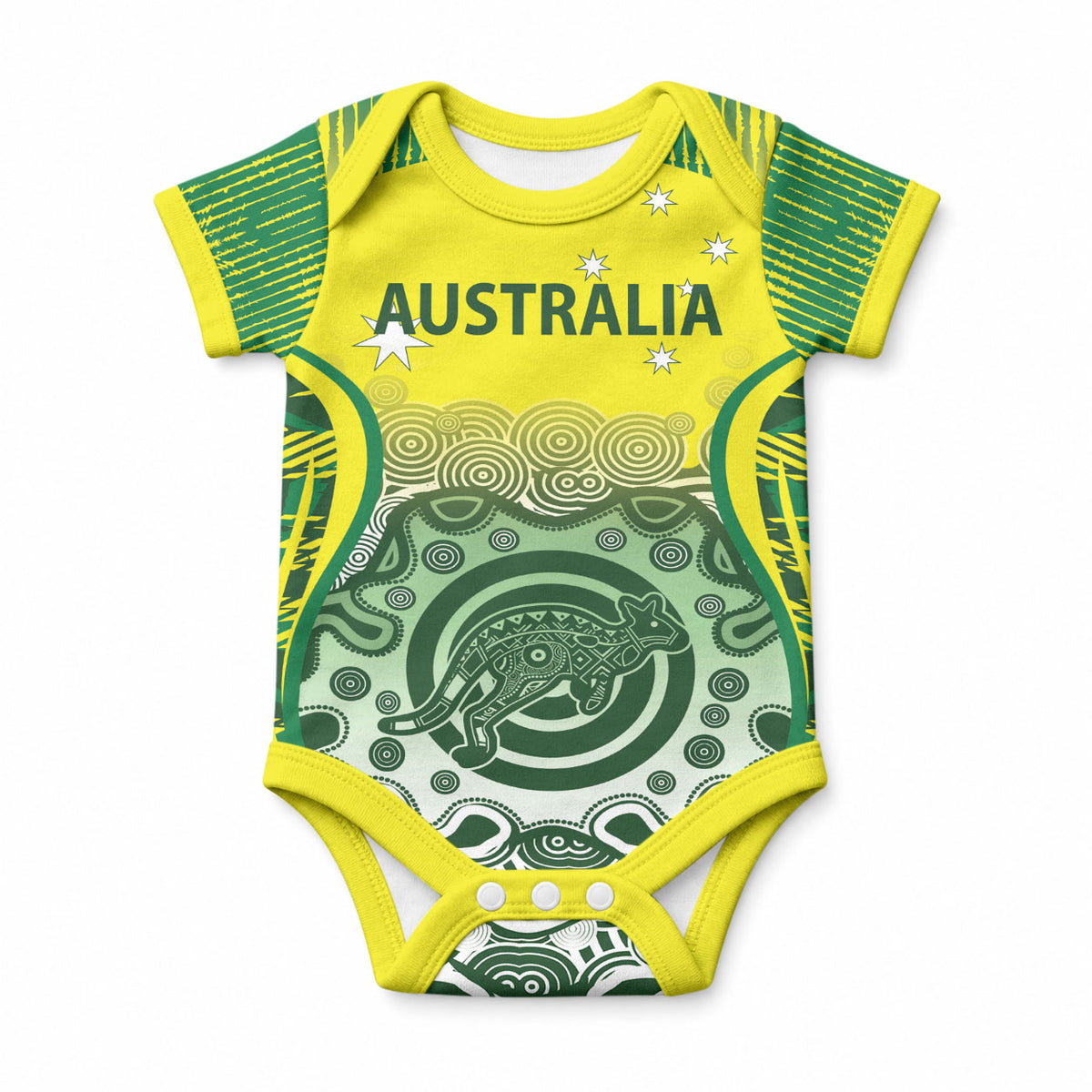 Custom Australia Cricket Baby Onesie Aboriginal Kangaroo Southern Cross