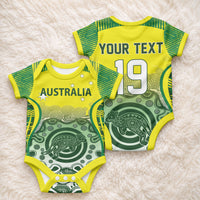 Custom Australia Cricket Baby Onesie Aboriginal Kangaroo Southern Cross