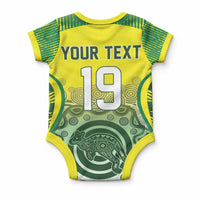 Custom Australia Cricket Baby Onesie Aboriginal Kangaroo Southern Cross