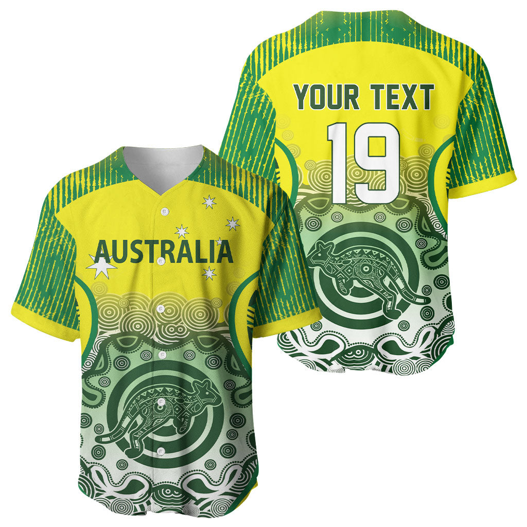 Custom Australia Cricket Baseball Jersey Aboriginal Kangaroo Southern Cross