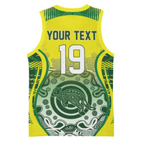 Custom Australia Cricket Basketball Jersey Aboriginal Kangaroo Southern Cross
