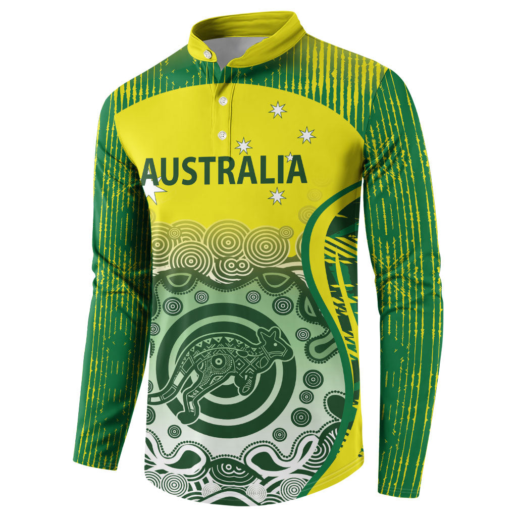 Custom Australia Cricket Button Sweatshirt Aboriginal Kangaroo Southern Cross