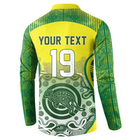 Custom Australia Cricket Button Sweatshirt Aboriginal Kangaroo Southern Cross