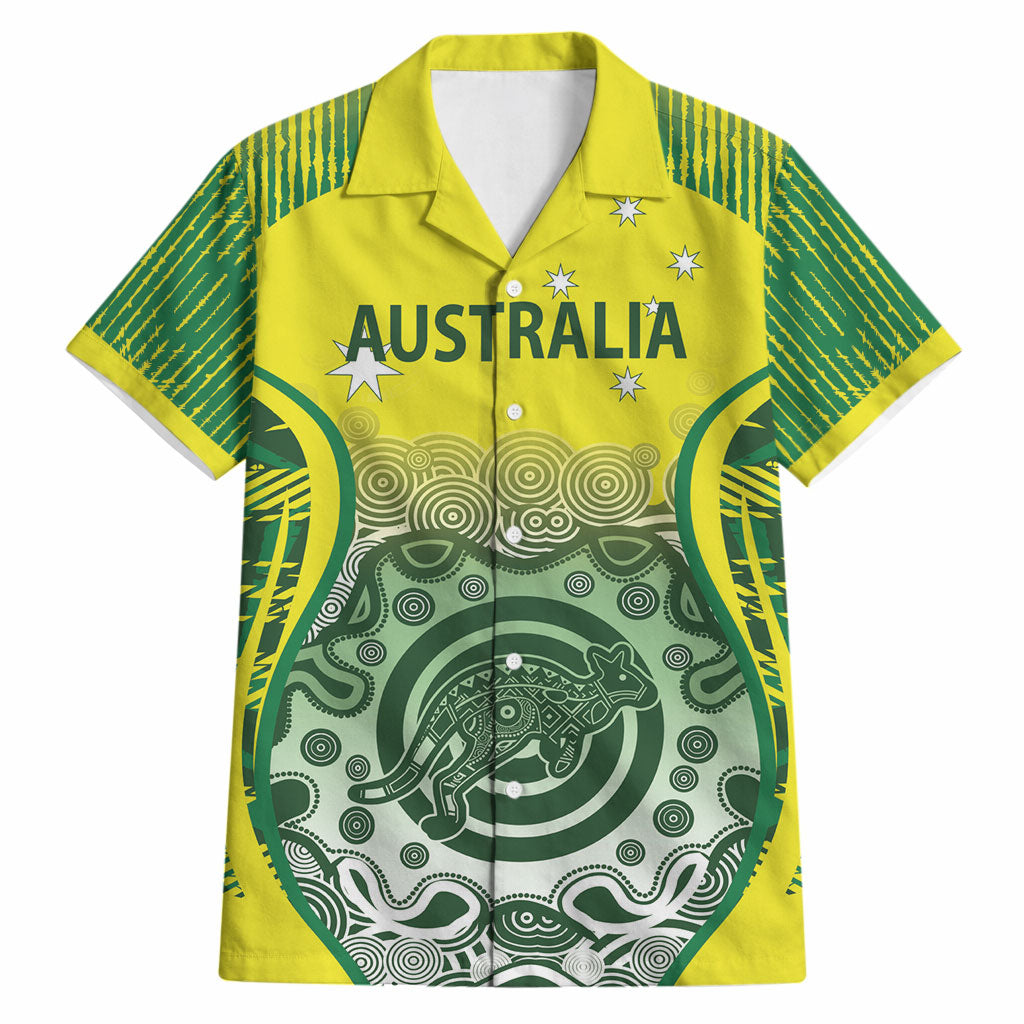 Custom Australia Cricket Hawaiian Shirt Aboriginal Kangaroo Southern Cross