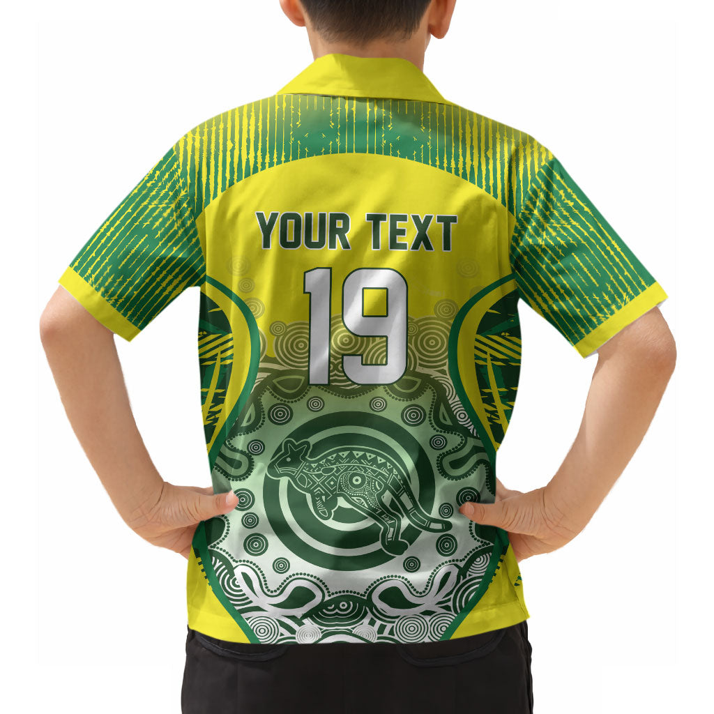 Custom Australia Cricket Hawaiian Shirt Aboriginal Kangaroo Southern Cross