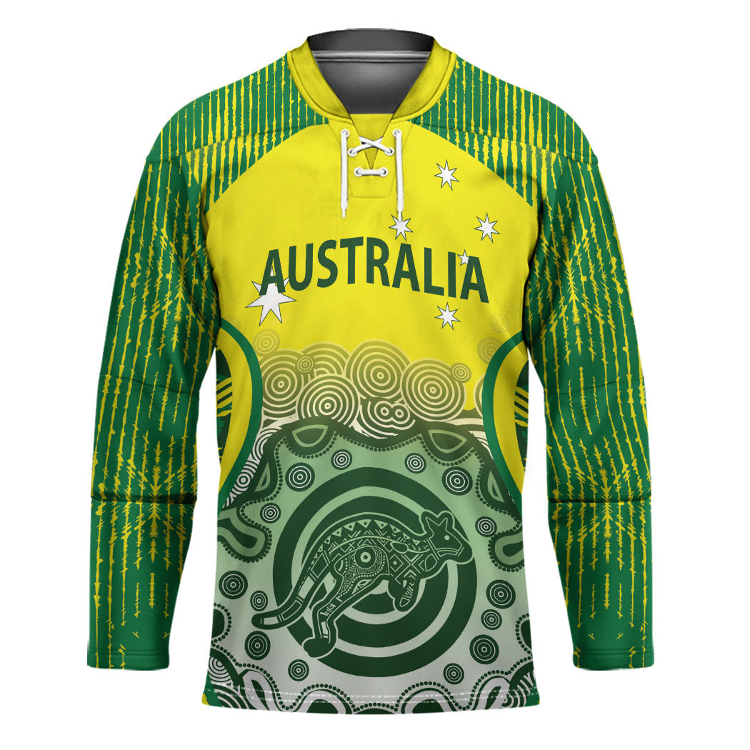 Custom Australia Cricket Hockey Jersey Aboriginal Kangaroo Southern Cross