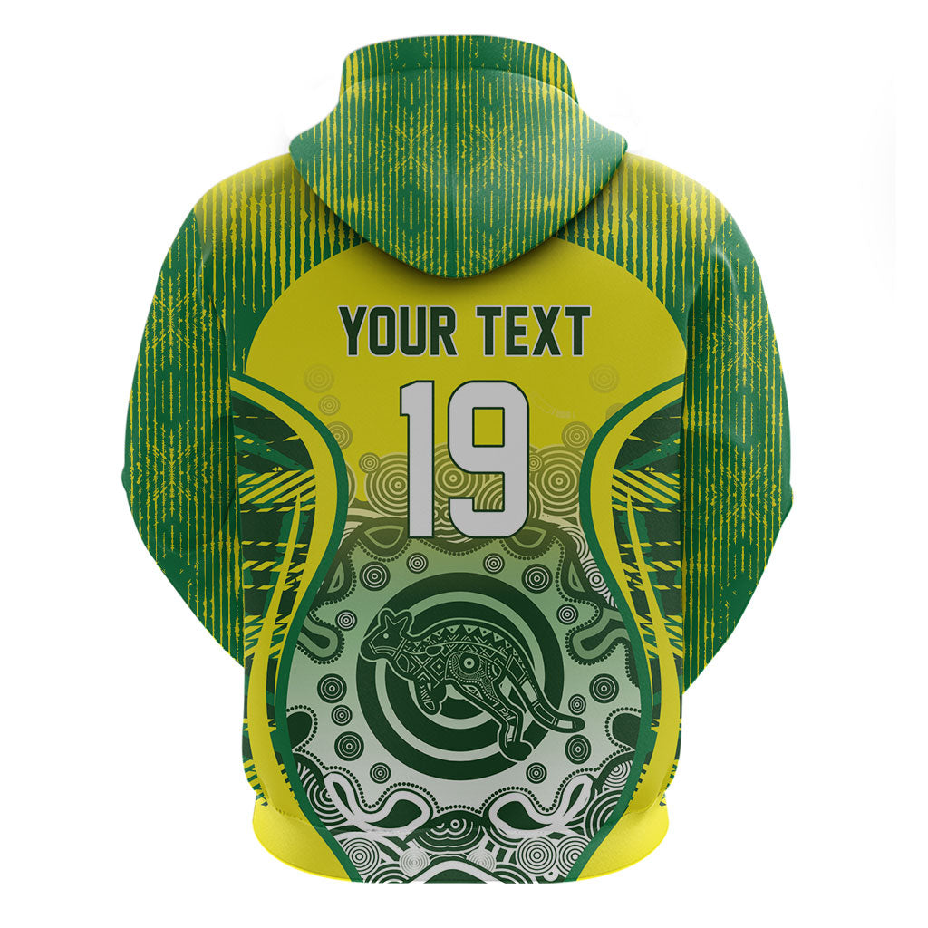 Custom Australia Cricket Hoodie Aboriginal Kangaroo Southern Cross