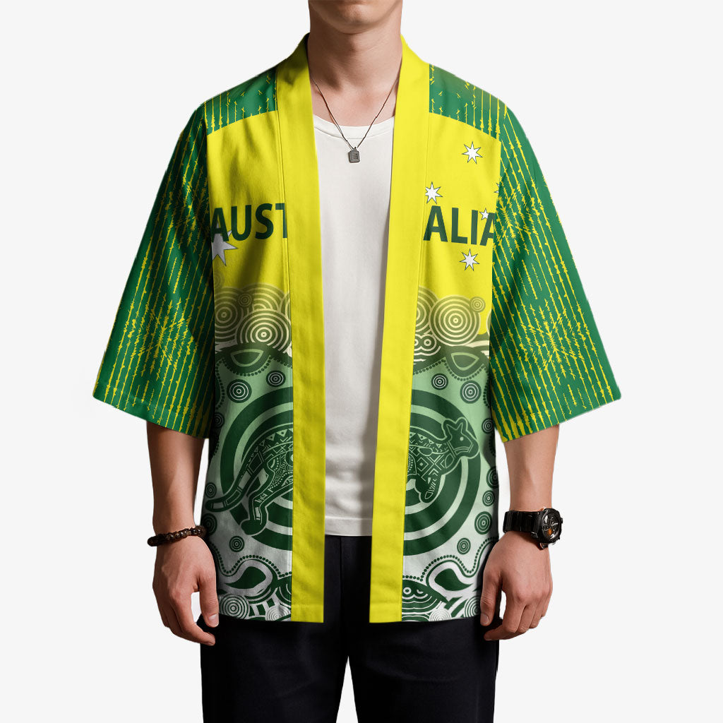 Custom Australia Cricket Kimono Aboriginal Kangaroo Southern Cross