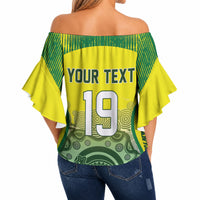 Custom Australia Cricket Off Shoulder Wrap Waist Top Aboriginal Kangaroo Southern Cross