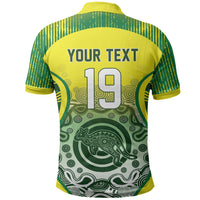 Custom Australia Cricket Polo Shirt Aboriginal Kangaroo Southern Cross