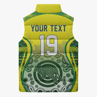 Custom Australia Cricket Sleeveless Puffer Jacket Aboriginal Kangaroo Southern Cross