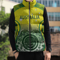 Custom Australia Cricket Sleeveless Puffer Jacket Aboriginal Kangaroo Southern Cross