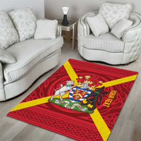 Personalized Anglesey Ynys Mon Area Rug Map and Emblem Celtic Style - Wonder Print Shop