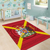 Personalized Anglesey Ynys Mon Area Rug Map and Emblem Celtic Style - Wonder Print Shop