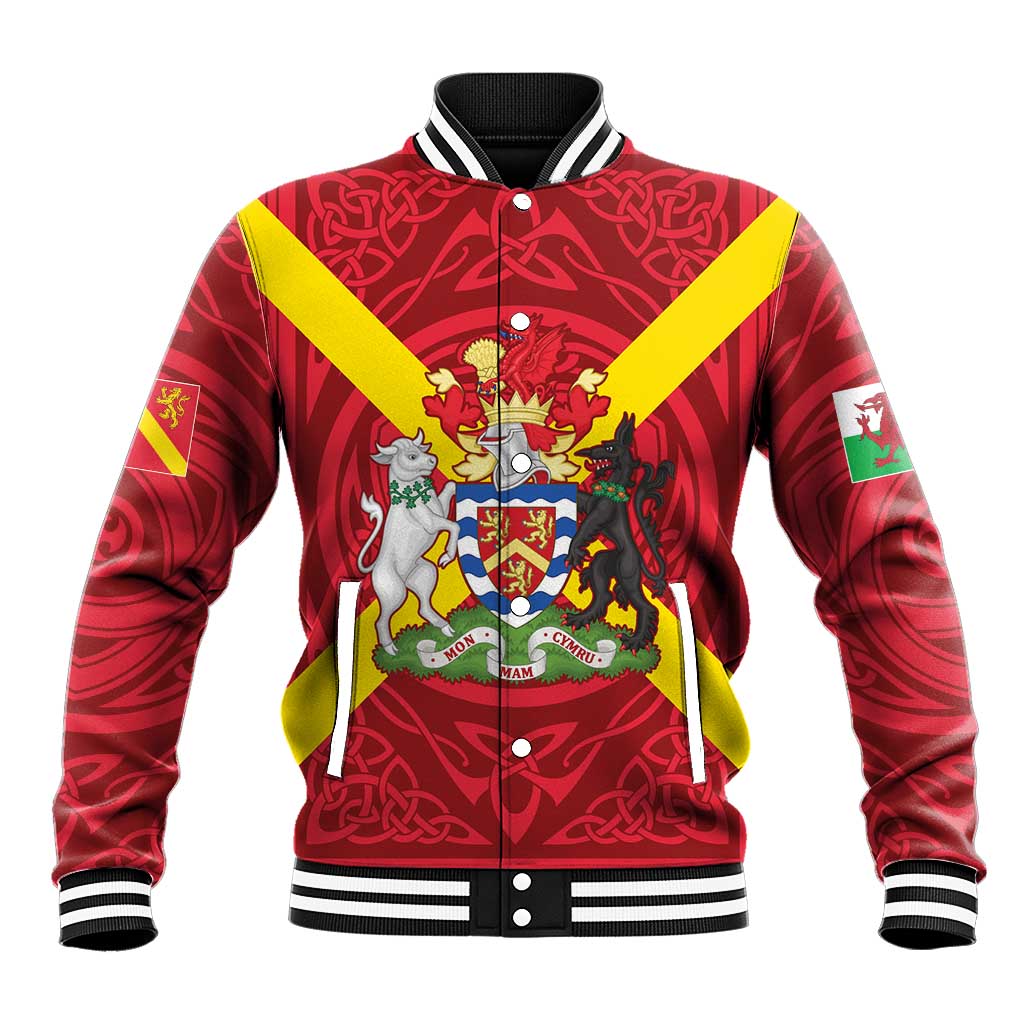 Personalized Anglesey Ynys Mon Baseball Jacket Map and Emblem Celtic Style - Wonder Print Shop